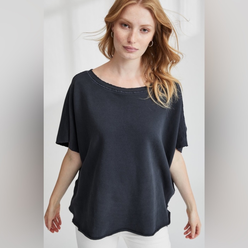 FRANK & Eileen- LAB216 Jersey capelet in carbon